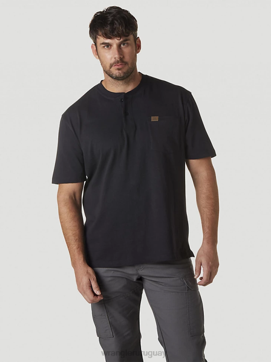 Armada Wrangler hombres Henley de manga corta para trabajo Riggs ropa F8J4V273