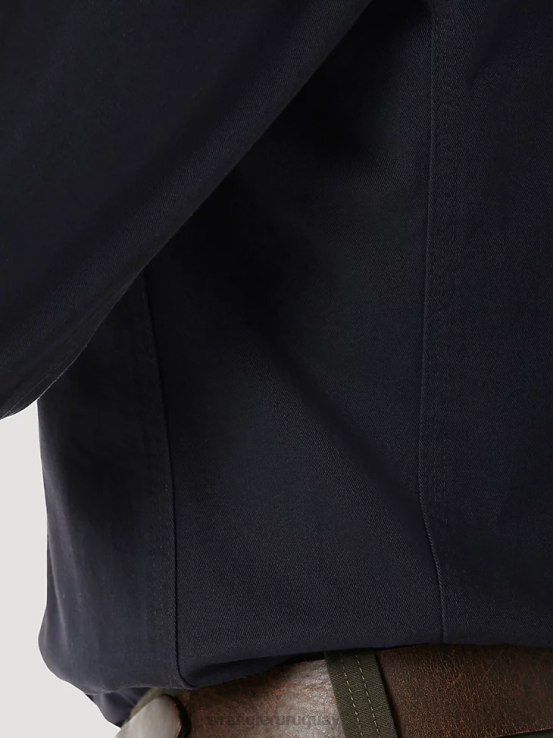 Armada Wrangler hombres Riggs Workwear camisa de trabajo de sarga sólida con botones y manga larga ropa F8J4V350