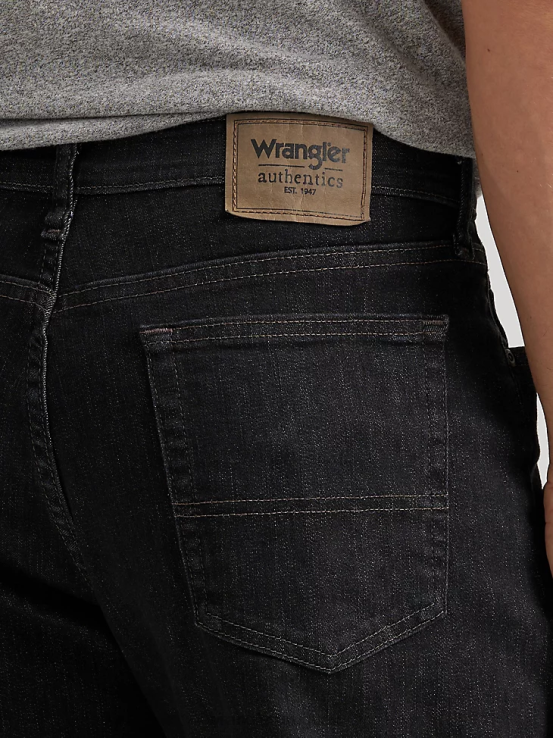 Denim oscuro Wrangler hombres Authentics jeans cómodos y flexibles de ajuste relajado ropa F8J4V201