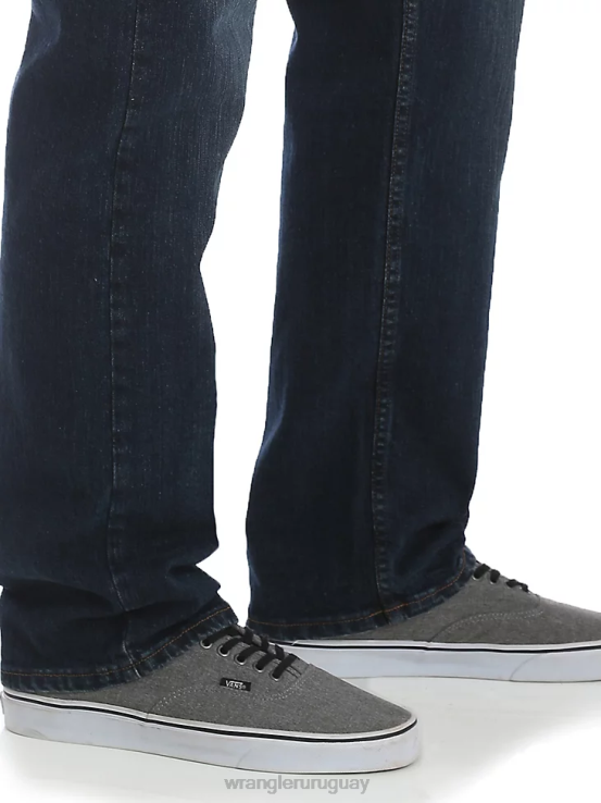 Denim oscuro Wrangler hombres mezclilla premium de cinco estrellas flexible para mayor comodidad jean de ajuste relajado ropa F8J4V83