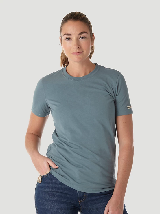 Mar verde Wrangler mujer Camiseta de rendimiento de manga corta Riggs Workwear ropa F8J4V876