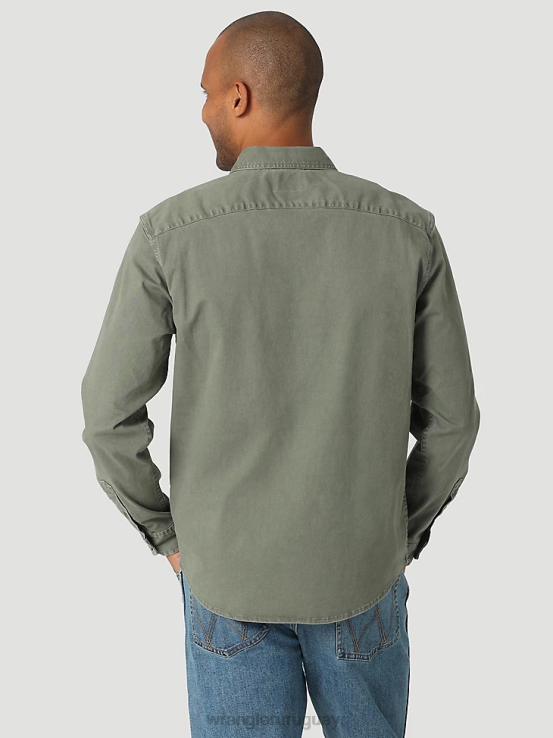 abeto Wrangler hombres camisa Epic de sarga elástica suave ropa F8J4V331