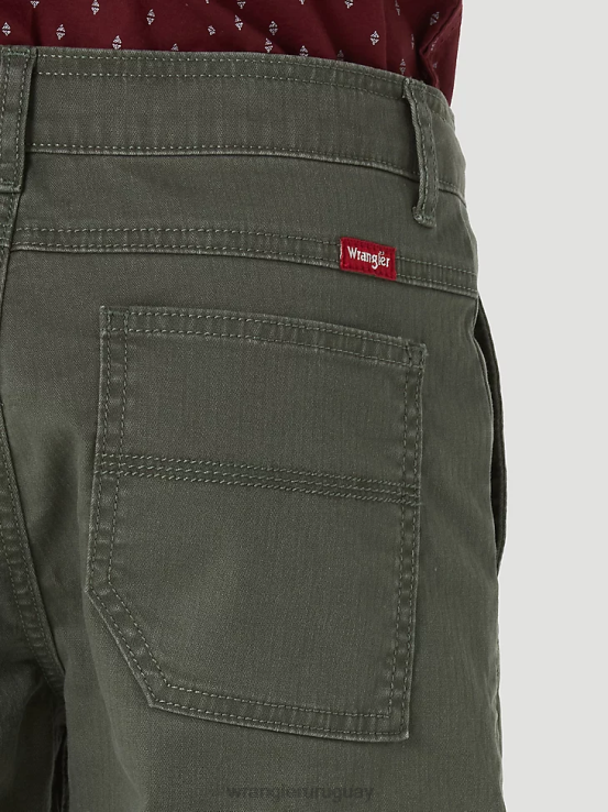 aceituna Wrangler Niños pantalón corto cargo flexible y cómodo ropa F8J4V996