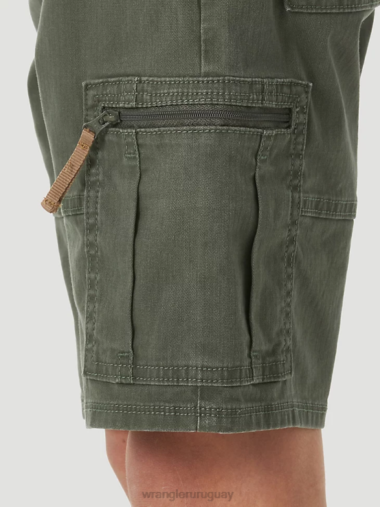 aceituna Wrangler Niños pantalón corto cargo flexible y cómodo ropa F8J4V996