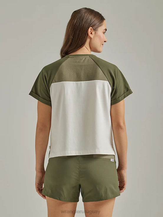 aceituna polvorienta Wrangler mujer atg por camiseta de brújula ropa F8J4V904