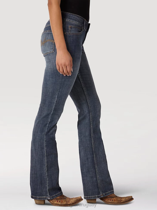 ah lavar Wrangler mujer vaqueros con corte bota ropa F8J4V780