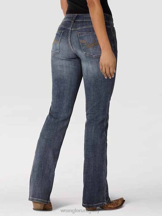 ah lavar Wrangler mujer vaqueros con corte bota ropa F8J4V780