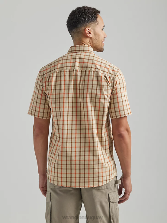 amarillo caqui Wrangler hombres camisa de trabajo a cuadros riggs workwear ropa F8J4V673