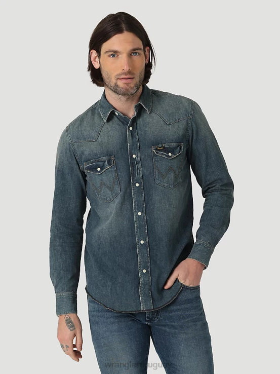 arcilla lavada Wrangler hombres camisa de trabajo patrimonial ropa F8J4V476