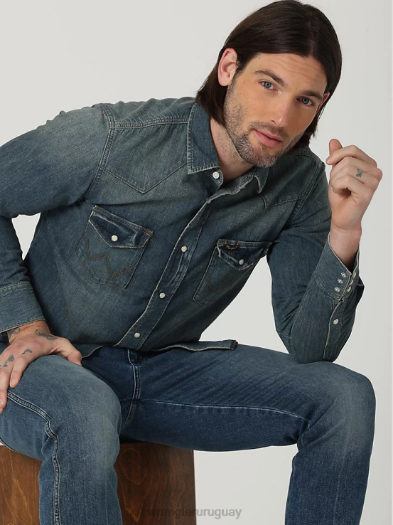 arcilla lavada Wrangler hombres camisa de trabajo patrimonial ropa F8J4V476