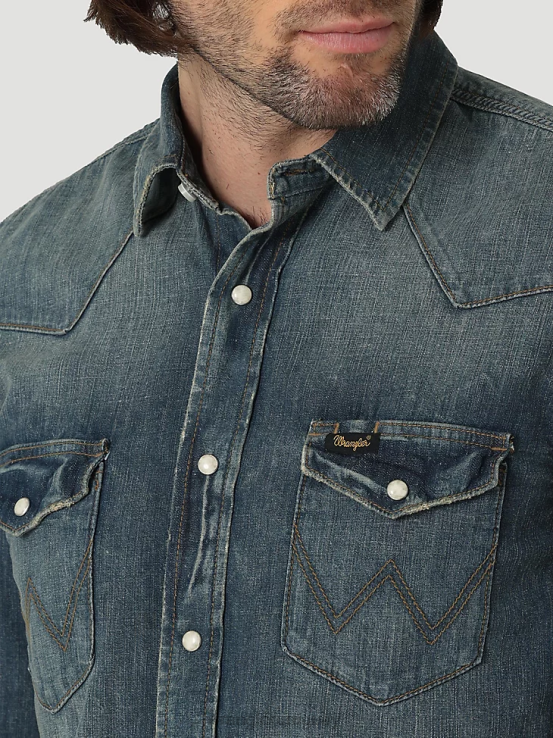 arcilla lavada Wrangler hombres camisa de trabajo patrimonial ropa F8J4V476