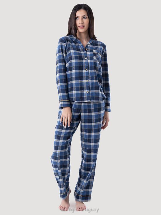 azul Wrangler mujer conjunto de dormir a cuadros alegres ropa F8J4V929