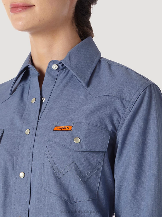azul Wrangler mujer fr resistente al fuego manga larga sólido ropa F8J4V892