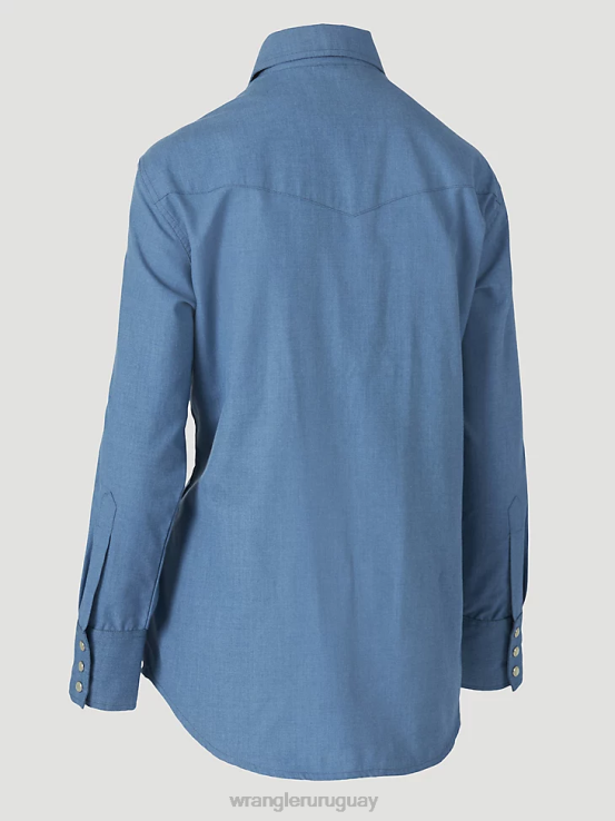 azul Wrangler mujer fr resistente al fuego manga larga sólido ropa F8J4V892