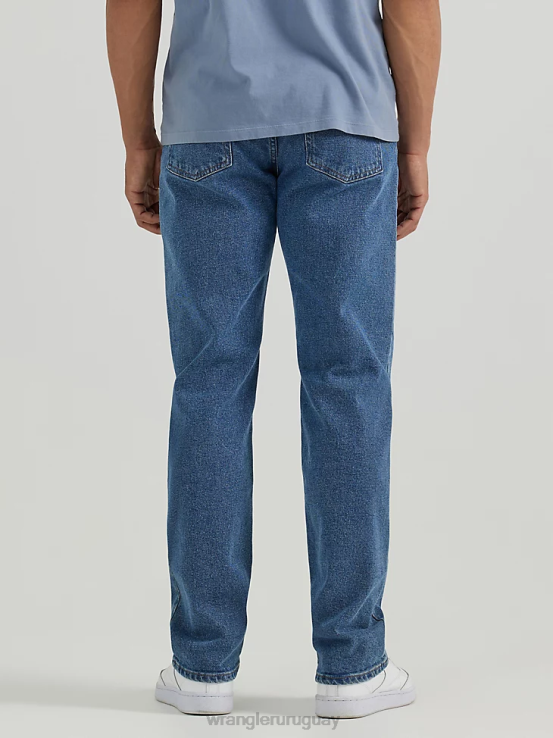 azul anochecer Wrangler hombres Vaqueros de corte regular con flexión de mezclilla premium de cinco estrellas para mayor comodidad ropa F8J4V138