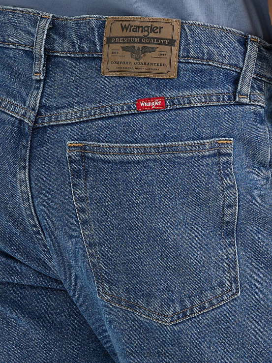azul anochecer Wrangler hombres Vaqueros de corte regular con flexión de mezclilla premium de cinco estrellas para mayor comodidad ropa F8J4V138