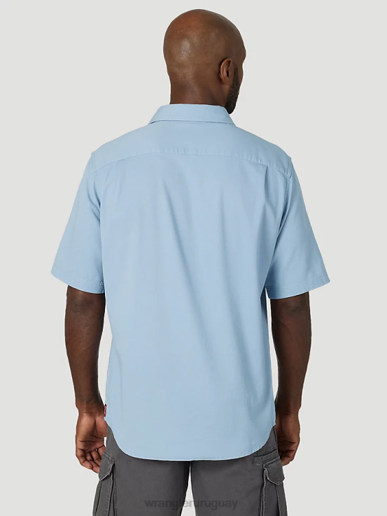 azul descolorido Wrangler hombres camisa épica de sarga suave y flexible ropa F8J4V361