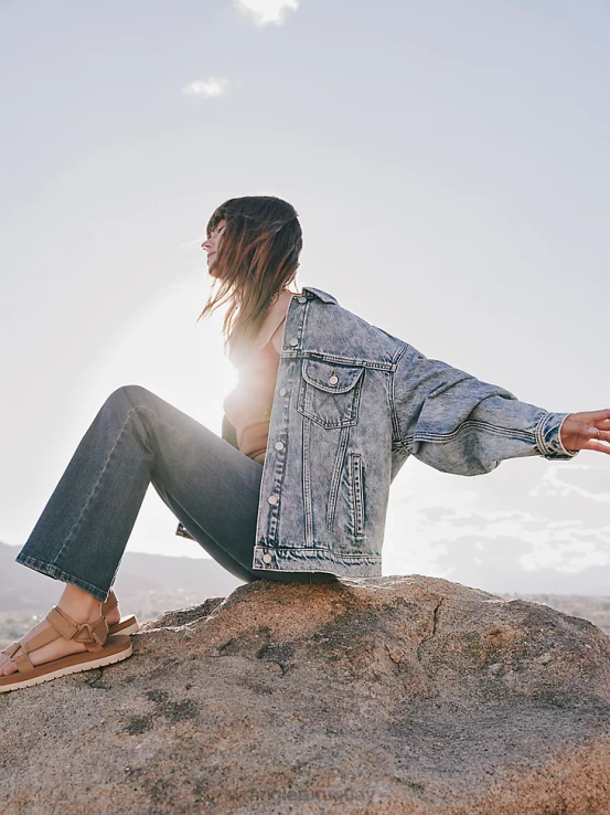 azul helado Wrangler mujer chaqueta vaquera novia ropa F8J4V854