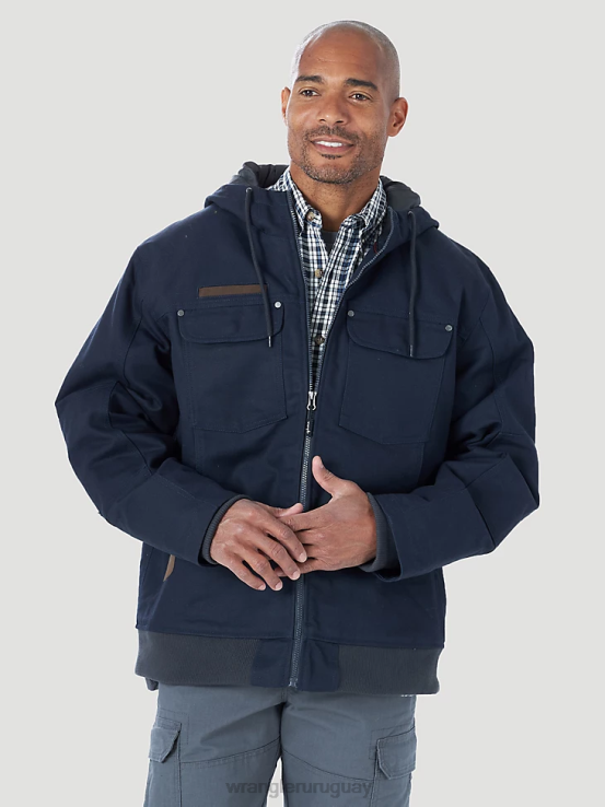 azul marino oscuro Wrangler hombres Ropa de trabajo Riggs chaqueta de trabajo de lona con aislamiento de capas resistentes ropa F8J4V658