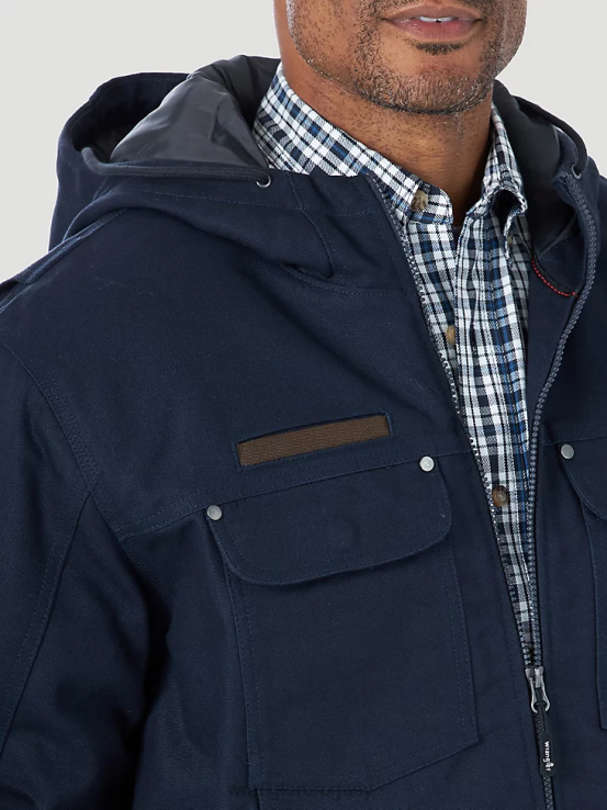 azul marino oscuro Wrangler hombres Ropa de trabajo Riggs chaqueta de trabajo de lona con aislamiento de capas resistentes ropa F8J4V658