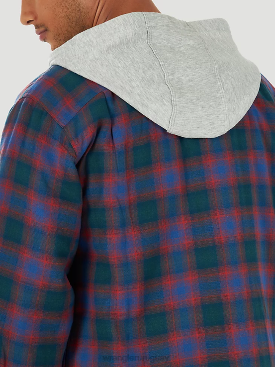 azul rojo Wrangler hombres Authentics chaqueta estilo camisa de franela acolchada ropa F8J4V392