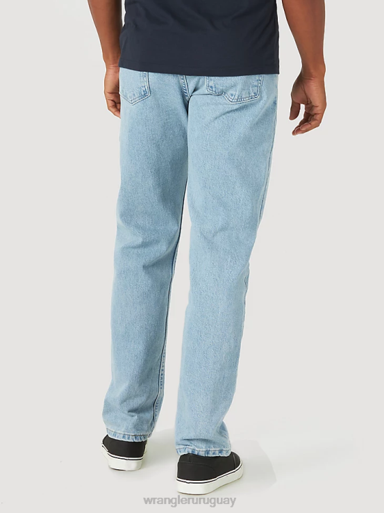 azul vintage Wrangler hombres mezclilla premium de cinco estrellas flexible para mayor comodidad jean de ajuste relajado ropa F8J4V79