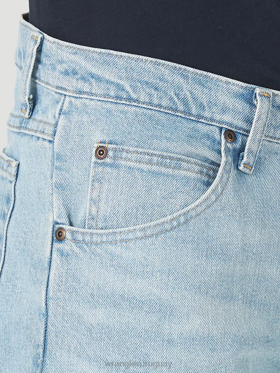 azul vintage Wrangler hombres mezclilla premium de cinco estrellas flexible para mayor comodidad jean de ajuste relajado ropa F8J4V79