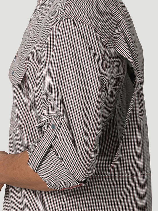 bebe azul Wrangler hombres Camisa con estampado de un bolsillo y botones de manga corta George Strait ropa F8J4V300