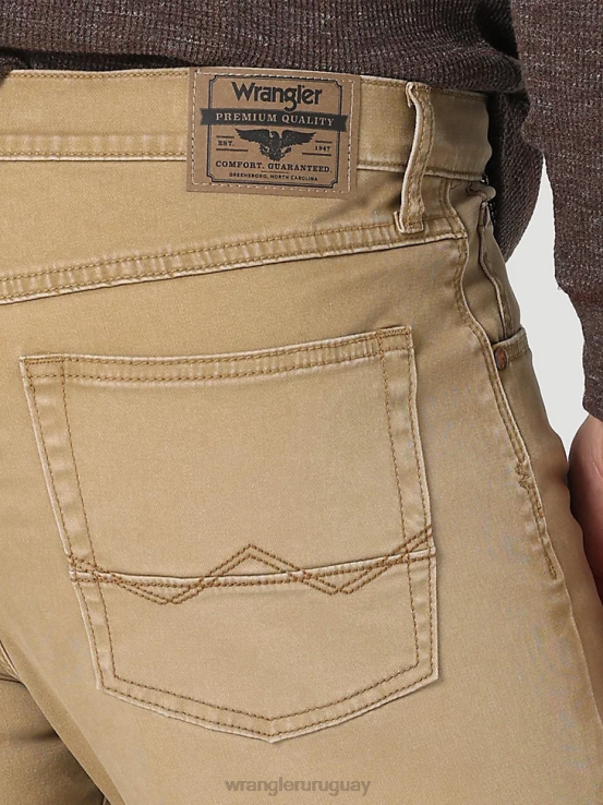 bellota Wrangler hombres jeans rectos ajustados premium de cinco estrellas ropa F8J4V161