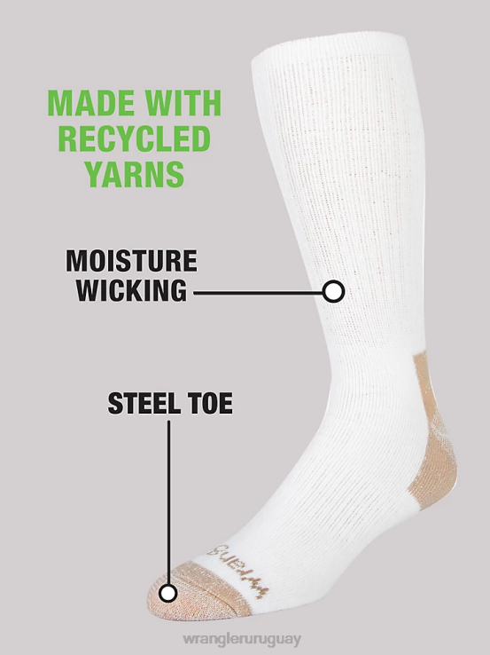 blanco Wrangler hombres calcetines de trabajo para equipo (paquete de 6) accesorios F8J4V729