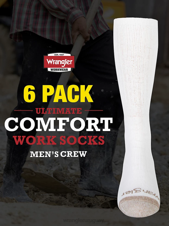 blanco Wrangler hombres calcetines de trabajo para equipo (paquete de 6) accesorios F8J4V729