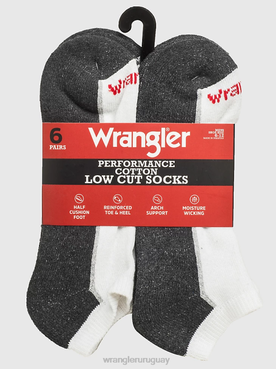 blanco Wrangler hombres calcetines tobilleros acolchados (paquete de 6) accesorios F8J4V724