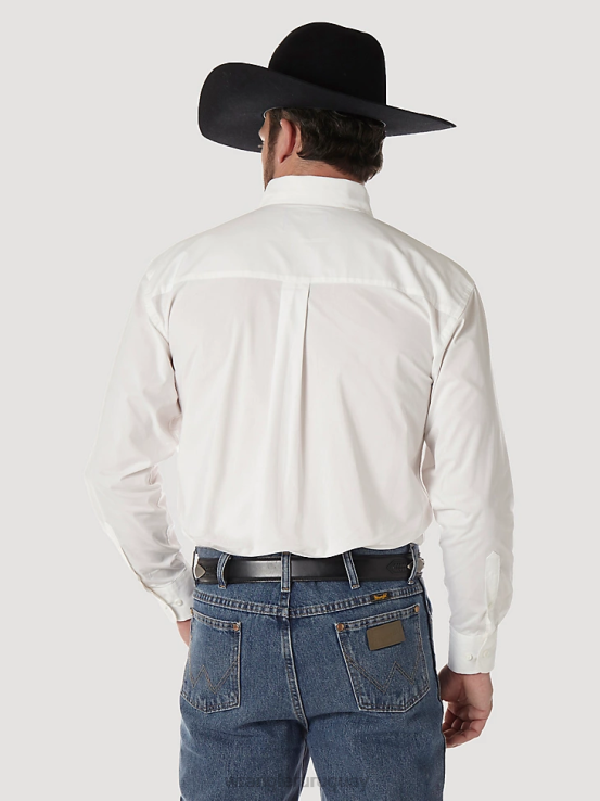 blanco Wrangler hombres camisa lisa con botones george strait  national patriot ropa F8J4V372