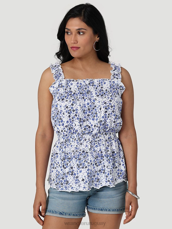 blanco Wrangler mujer camisola de un hombro ropa F8J4V873