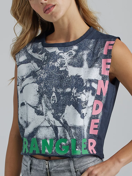 blanco Wrangler mujer camisola de un hombro ropa F8J4V873