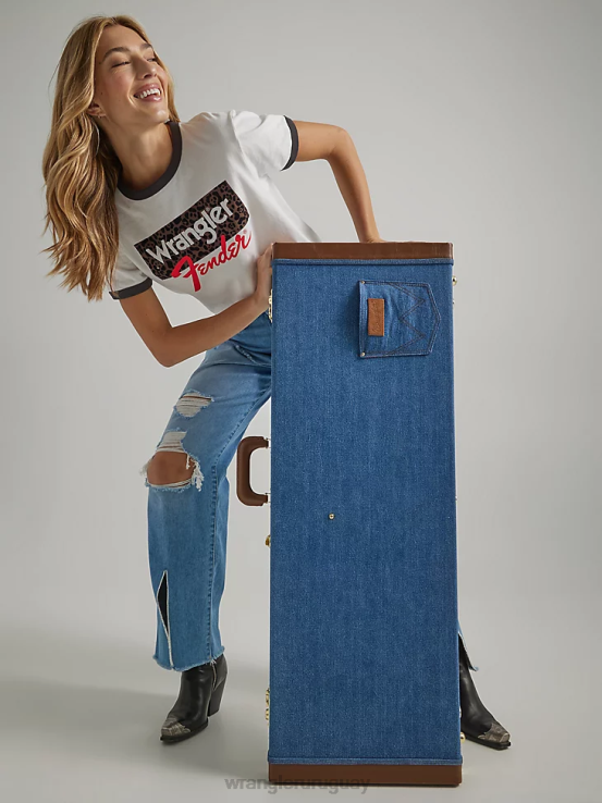 blanco Wrangler mujer camisola de un hombro ropa F8J4V873