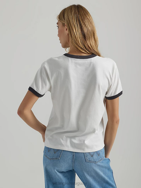 blanco Wrangler mujer camisola de un hombro ropa F8J4V873