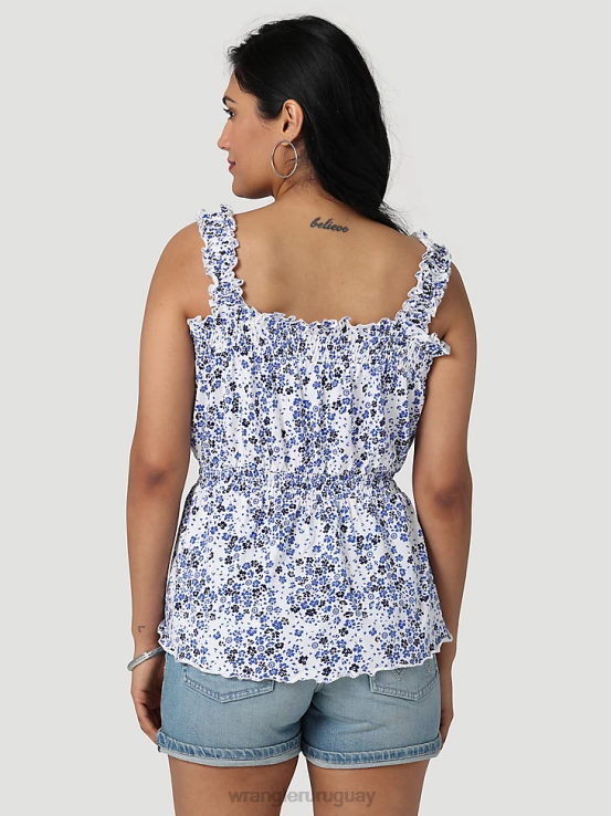 blanco Wrangler mujer camisola de un hombro ropa F8J4V873
