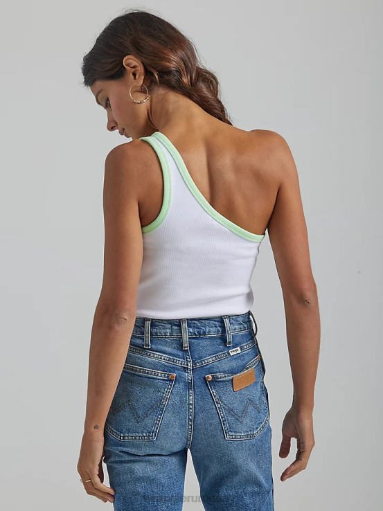 blanco Wrangler mujer camisola de un hombro ropa F8J4V873