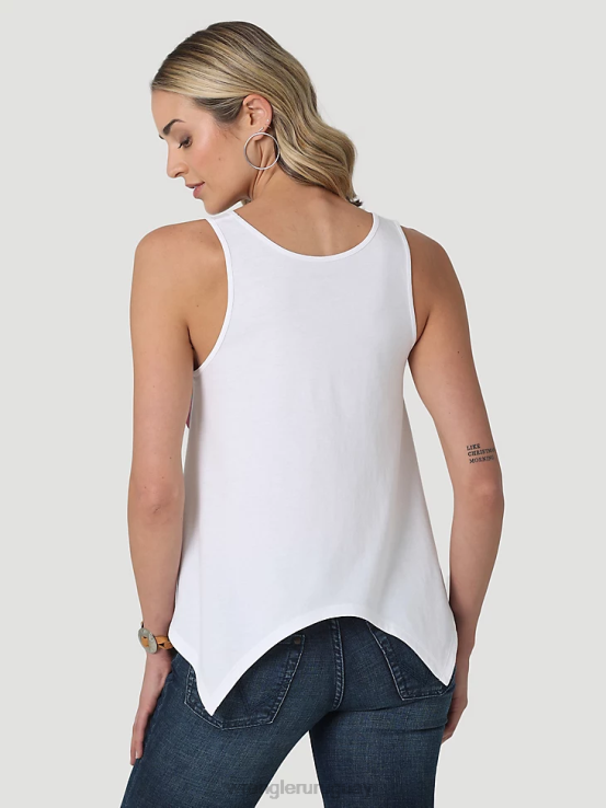 blanco Wrangler mujer camisola de un hombro ropa F8J4V873