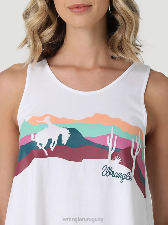 blanco Wrangler mujer camisola de un hombro ropa F8J4V873