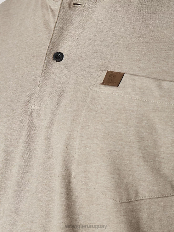 brezo de avena Wrangler hombres Henley de manga corta para trabajo Riggs ropa F8J4V272
