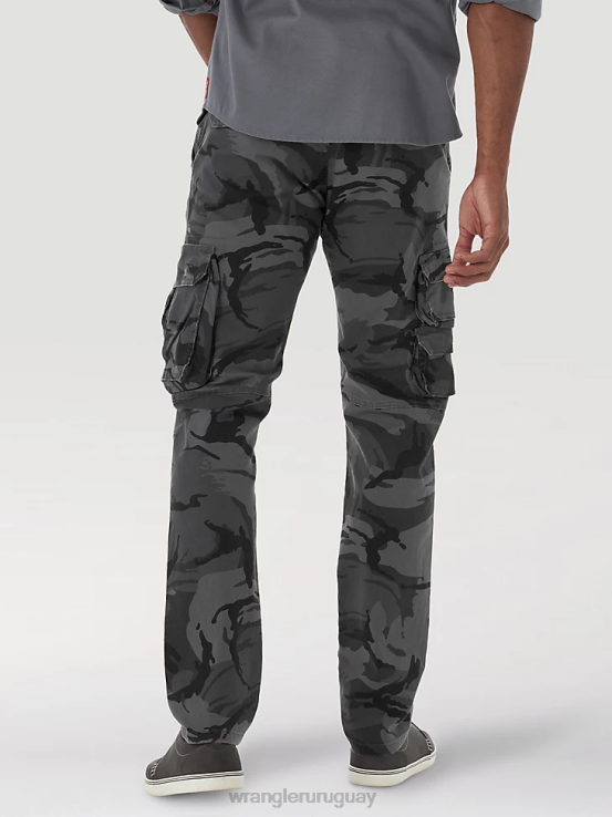 camuflaje antracita Wrangler hombres pantalón cargo cónico flexible ropa F8J4V227