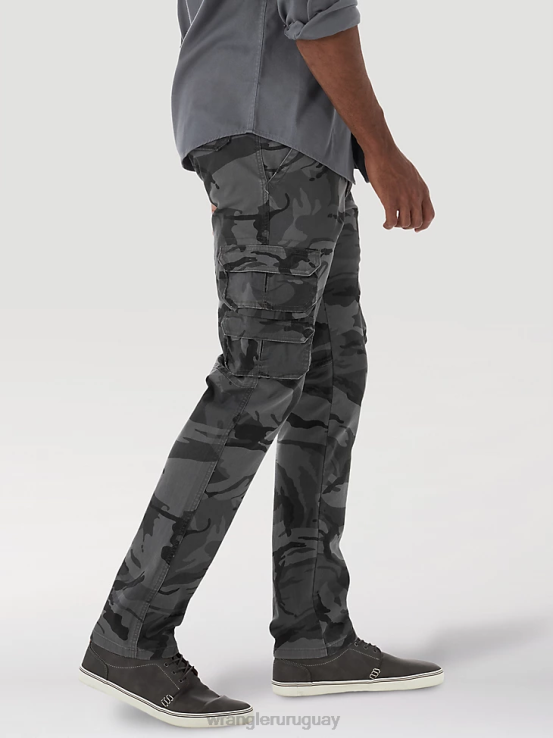 camuflaje antracita Wrangler hombres pantalón cargo cónico flexible ropa F8J4V227