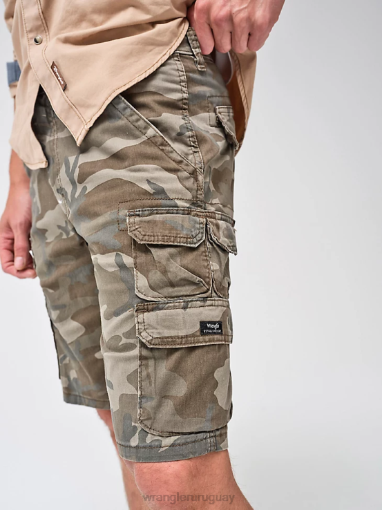camuflaje marrón sombra Wrangler hombres pantalón corto cargo apilado premium de cinco estrellas ropa F8J4V533