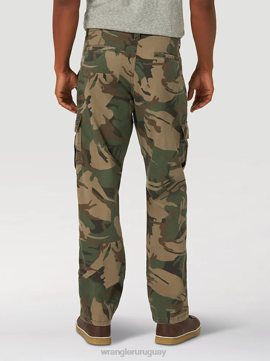 camuflaje marrón verde Wrangler hombres pantalón cargo flexible de ajuste relajado premium de cinco estrellas ropa F8J4V220