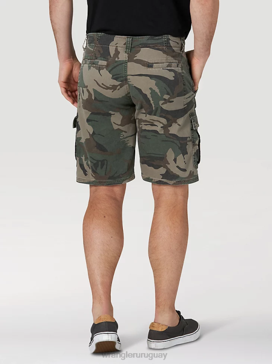 camuflaje verde Wrangler hombres pantalones cortos cargo elásticos auténticos ropa F8J4V561