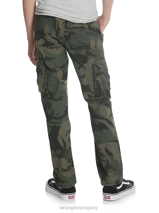 camuflaje verde bosque Wrangler Niños pantalón cargo slim recto y elástico ropa F8J4V956