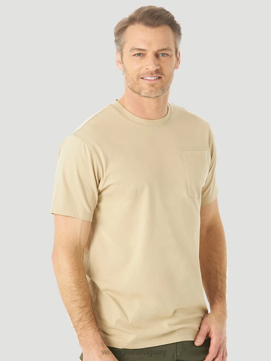 caqui Wrangler hombres Camiseta de rendimiento de manga corta con 1 bolsillo Riggs Workwear ropa F8J4V278