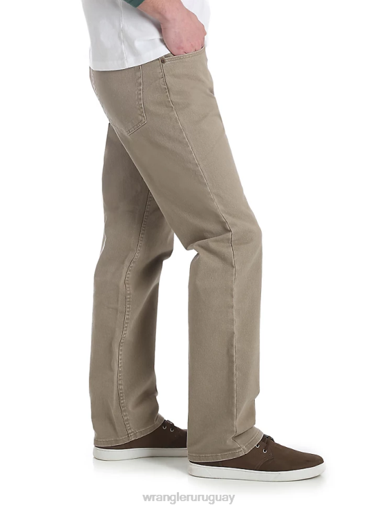 caqui Wrangler hombres Vaqueros de corte regular con flexión de mezclilla premium de cinco estrellas para mayor comodidad ropa F8J4V142